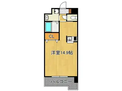 グレイスガーデン岬の山(ワンルーム/3階)の間取り写真