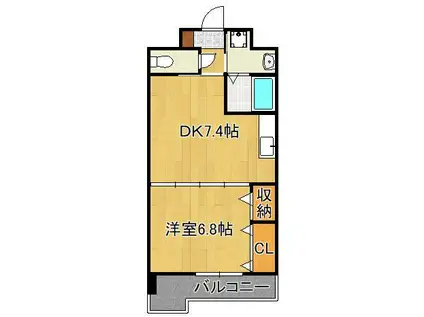 グレイスガーデン岬の山(1DK/5階)の間取り写真