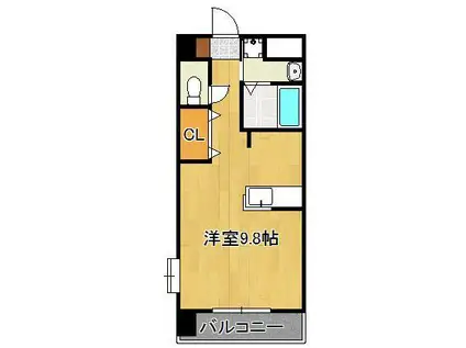 グレイスガーデン岬の山(ワンルーム/5階)の間取り写真