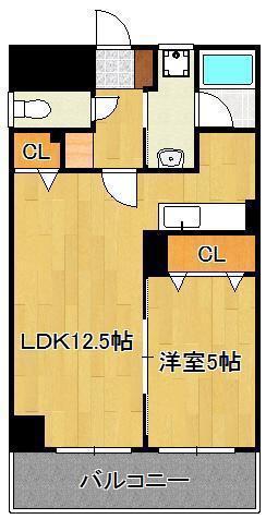 アヴァンセ陣原駅前(1LDK/5階)の間取り写真