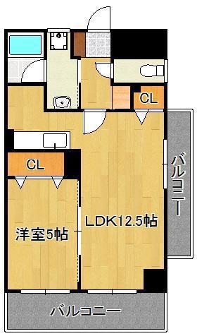 アヴァンセ陣原駅前(1LDK/9階)の間取り写真