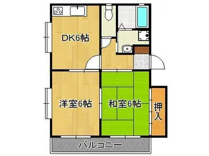 サニーハイツ幸神(2DK/3階)の間取り写真