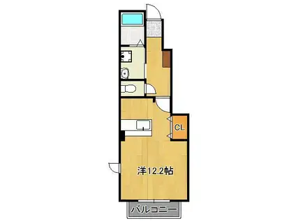 サン・フレイムYABEⅡ B(ワンルーム/1階)の間取り写真