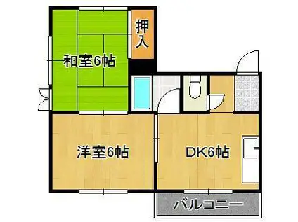 プランドール(2DK/4階)の間取り写真