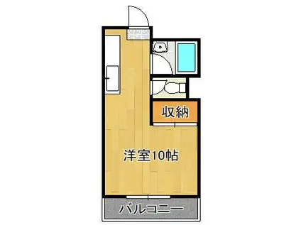 大庭ハイツ(1DK/4階)の間取り写真