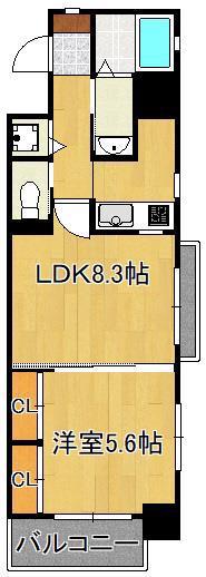 VENT CREST (1LDK/3階)の間取り写真