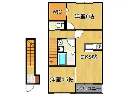 サンハイム浜町Ⅱ(2DK/2階)の間取り写真