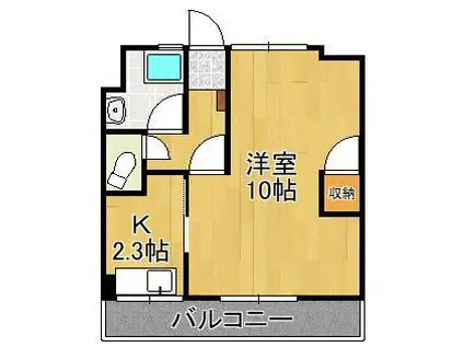 チモトビル(1K/3階)の間取り写真