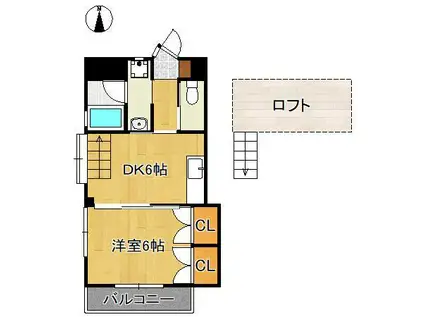 ヒルサイドA(1DK/5階)の間取り写真