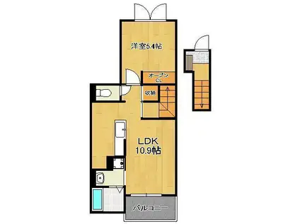サンシャイン・穴生(1LDK/2階)の間取り写真