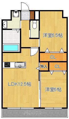 ギャラン穴生(2LDK/10階)の間取り写真