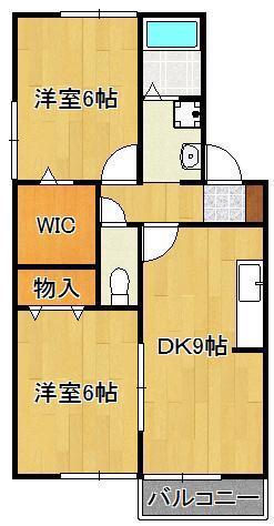 グリーンヒルズ宮前(2DK/2階)の間取り写真