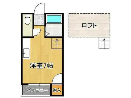 VALUE皇后崎(ワンルーム/2階)の間取り写真