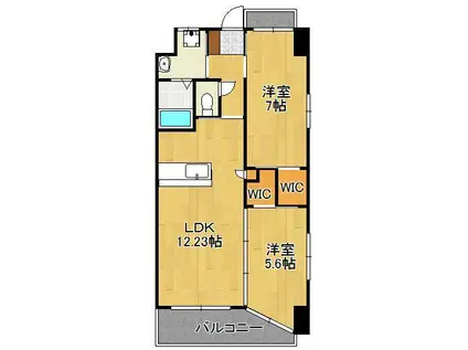 ウィングス里中(2LDK/3階)の間取り写真