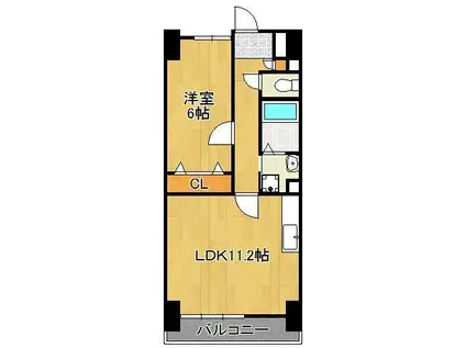ピュアメゾン(1LDK/6階)の間取り写真