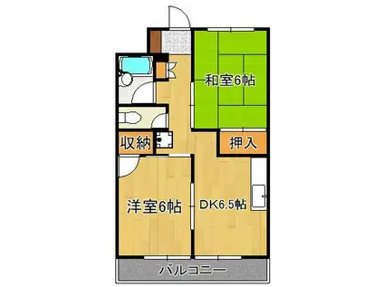 アルバトラモント古前(2DK/5階)の間取り写真