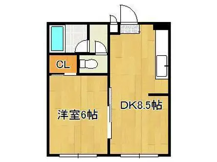 ダスクレベハウス(1DK/3階)の間取り写真