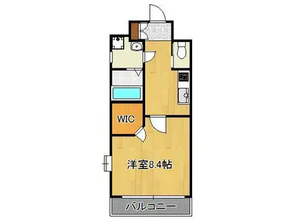 ベルガ穴生(1K/3階)の間取り写真