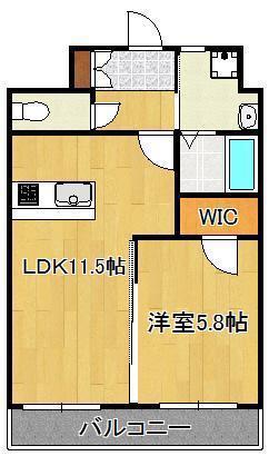 ベルガ穴生(1LDK/8階)の間取り写真