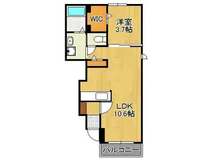 アベニール2番館(1LDK/1階)の間取り写真