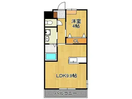 ネオハイム 深町(1LDK/2階)の間取り写真