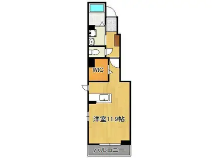 ソレアード陣原(1K/1階)の間取り写真