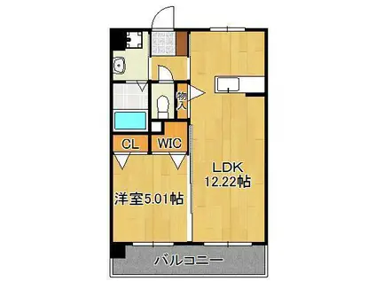 アースコートYSシティ東神原(1LDK/8階)の間取り写真