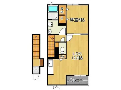 コスタエディフィシオドス(1LDK/2階)の間取り写真
