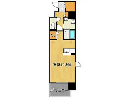 アムールガーデン陣原(ワンルーム/7階)の間取り写真