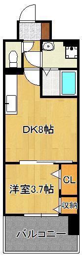 アムールガーデン陣原(1DK/7階)の間取り写真