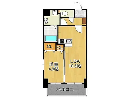 グランハイアット(1LDK/9階)の間取り写真