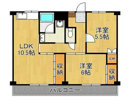 ビレッジハウス則松 4号棟(2LDK/1階)の間取り写真
