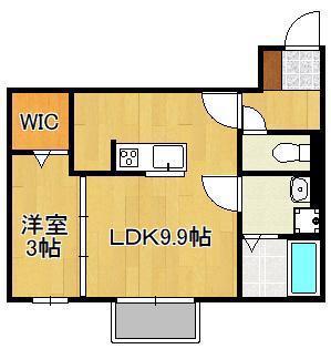 ヴィアンジュ黒崎(1LDK/1階)の間取り写真