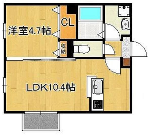 モアプラス東鳴水(1LDK/3階)の間取り写真