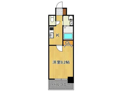 MDIプロスコルディア黒崎駅前(1K/10階)の間取り写真