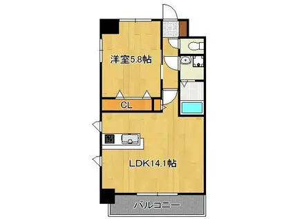 MDIプロスコルディア黒崎駅前(1LDK/6階)の間取り写真
