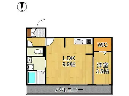 ロイヤルシティ黒崎(1LDK/3階)の間取り写真