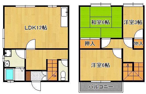 ガーデンハイツ鳴水(3LDK/1階)の間取り写真