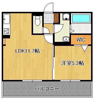 D-ROOM相生町(1LDK/1階)の間取り写真