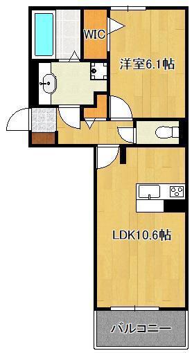 D-ROOM相生町(1LDK/3階)の間取り写真