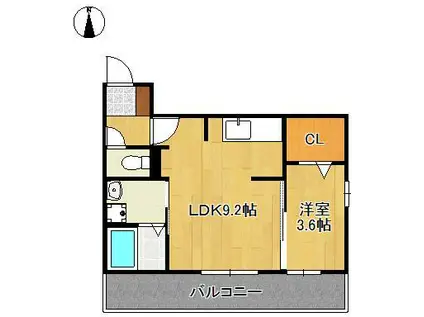 D-ROOM陣原Ⅱ(1LDK/1階)の間取り写真