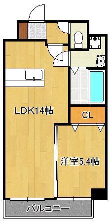 MDIプロスディブロ黒崎駅前(1LDK/13階)の間取り写真