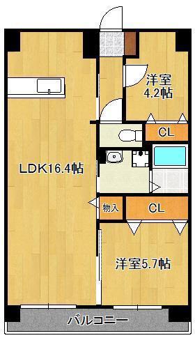MDIプロスディブロ黒崎駅前(2LDK/10階)の間取り写真