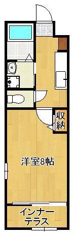 ラピュタ中川(1K/1階)の間取り写真