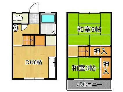 オアシス景勝苑 B(2DK/1階)の間取り写真