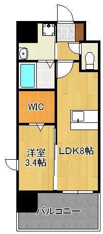 YSP黒崎(1LDK/6階)の間取り写真