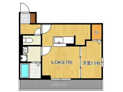 D-ROOM東浜町(1LDK/3階)の間取り写真