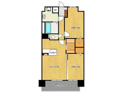 THE STAGE紅梅(2LDK/2階)の間取り写真