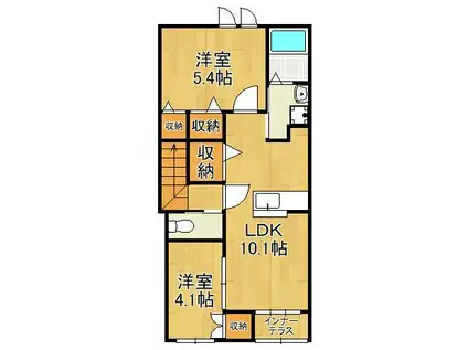 ラピュタ宮前(2LDK/2階)の間取り写真
