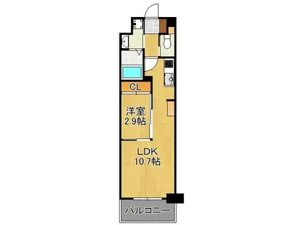 コンダクトレジデンスANO(1LDK/6階)の間取り写真